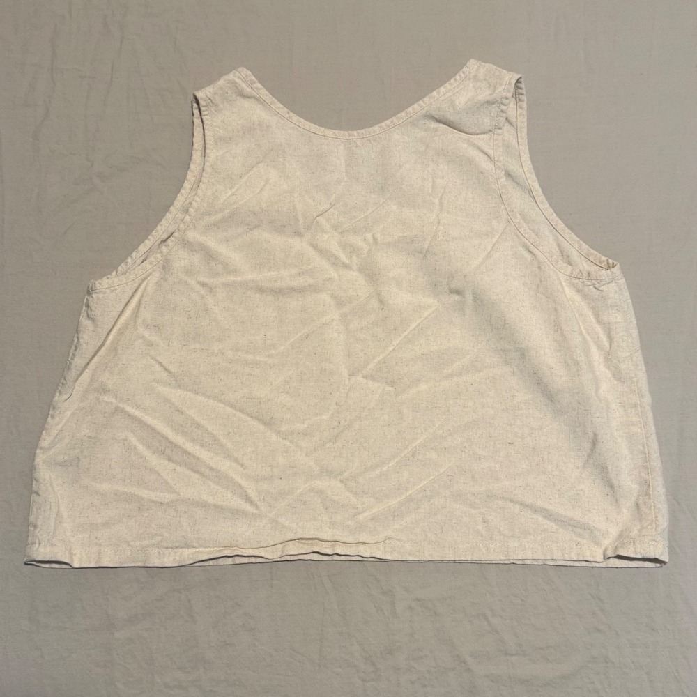 Unbranded Women's Cream Colored Linen/Viscose Tank Size Medium - Picture 2 of 3